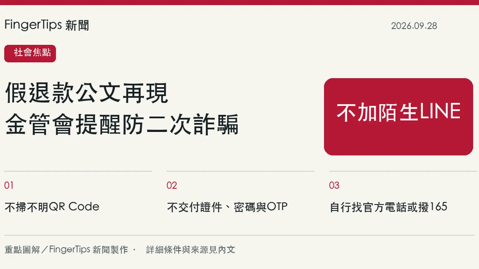 金管會提醒：退款、返還犯罪所得不會要求加LINE，勿掃陌生公文QR碼