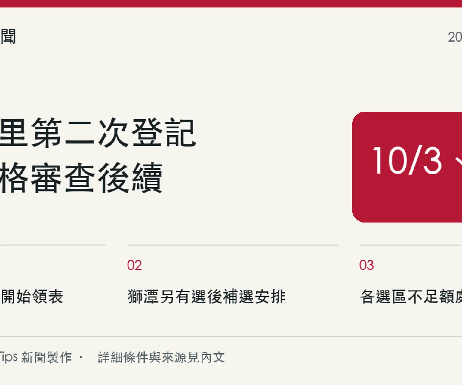 苗栗選委會審查17人資格不符，頭份一里10月3、4日辦第二次登記
