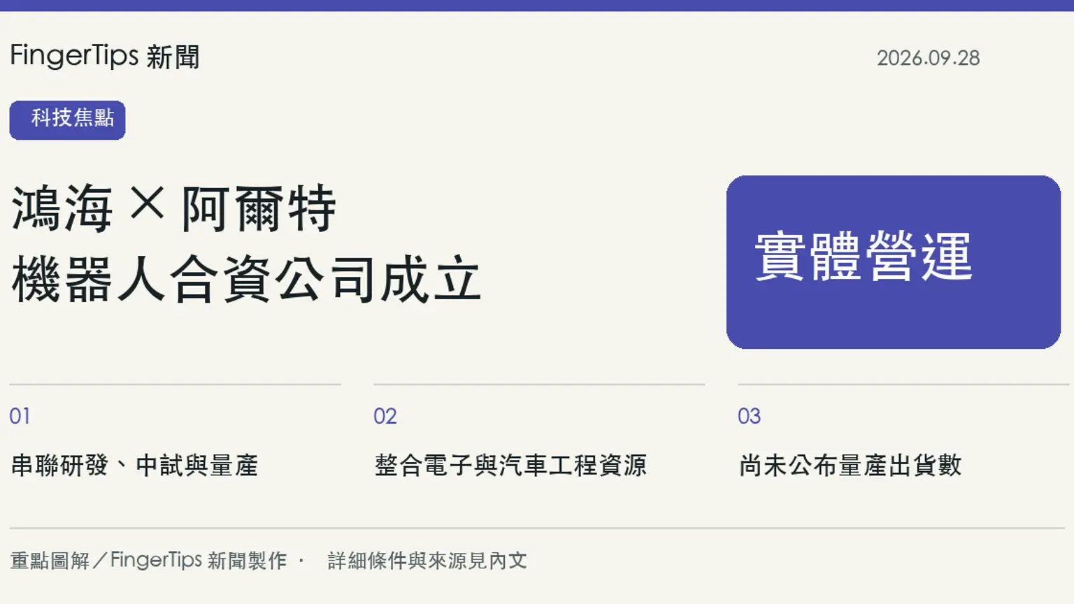 鴻海與阿爾特合資富特康成立，機器人平台進入實體營運