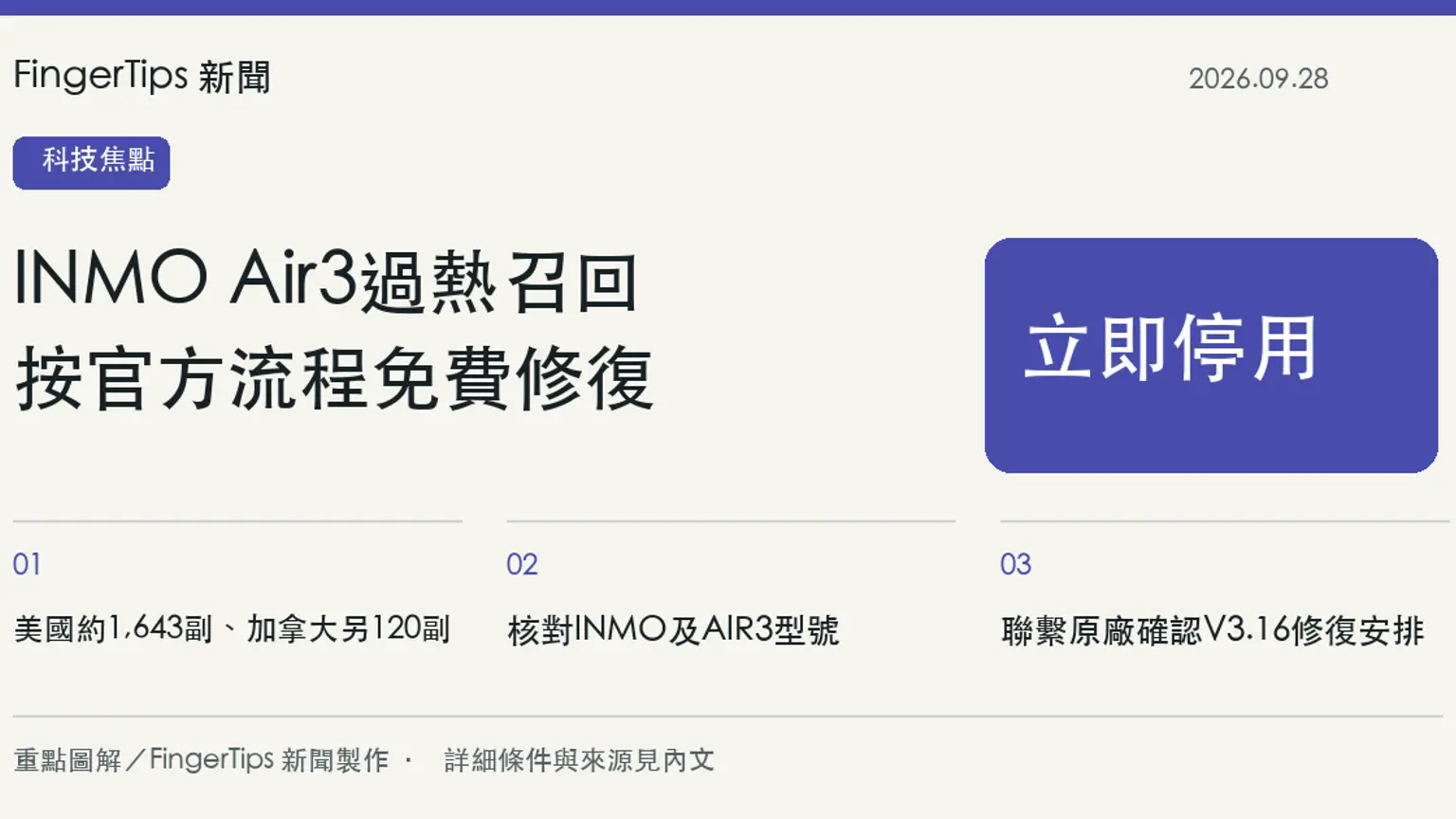 INMO Air3智慧眼鏡因過熱召回，CPSC要求停用並聯繫免費修復