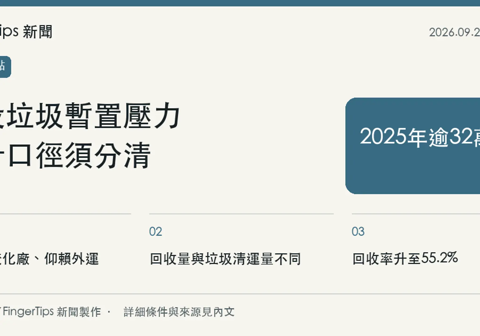 南投暫置垃圾逾32萬噸，審計數據與環保局回收說明須分開看